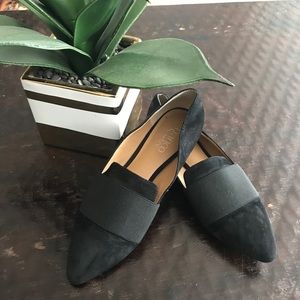 Franco Sarto black sued suede leather flats sz 7